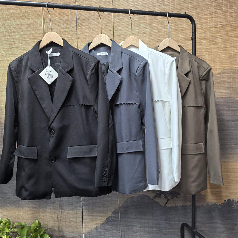 潮流阔版上衣痞帅百搭轻熟风西服图片