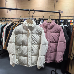 MY008冬季 宽松显瘦棉衣纯色百搭面包服 港风情侣立领棉服外套韩版