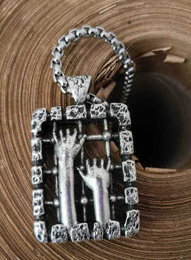 纹身师小众吊坠钛钢双面立体