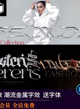 赛博朋克哥特3D酸性LOGO样机