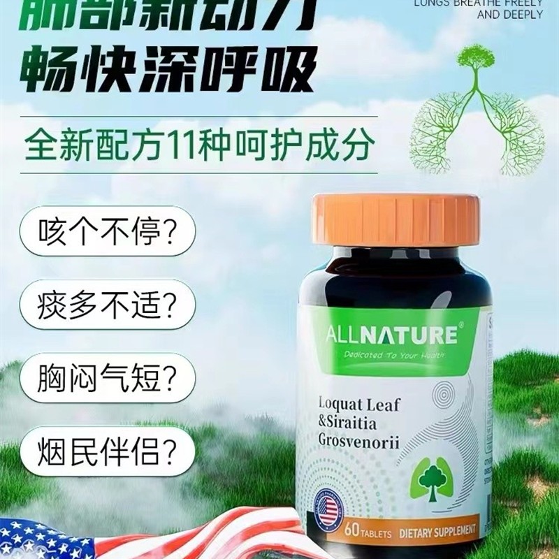 美国进口枇杷叶罗汉果复合片畅快呼吸肺部食品雾霾立清