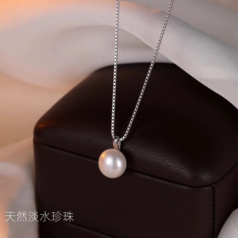 英国设计师topwhits925银单颗小粒珍珠项链春夏百搭简约高级感