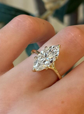 法国chrry koop珠宝新款925银7*14马眼欧美ins风结婚戒戒指环女