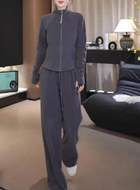 法国chrry koop秋季新款欧货简约风灰色卫衣裤子修身显瘦女