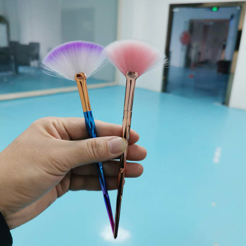 单支扇子化妆工具刷子 余粉刷 晒红刷 胡扇形化妆刷