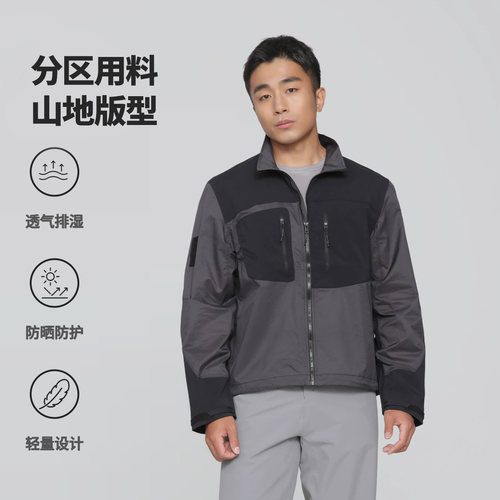 【A系统】皮肤衣 黑灰皮肤衣拼色透气轻量耐磨分区拼接防晒外套