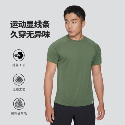 【夜行lt wool】16.5微米美利奴羊毛+天丝混纺长袖打底圆领短袖
