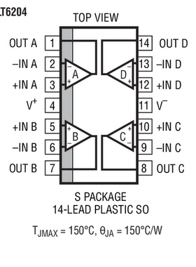 原装  LT6204CS LT6204IS LT6204 SOP-14 现货可直拍