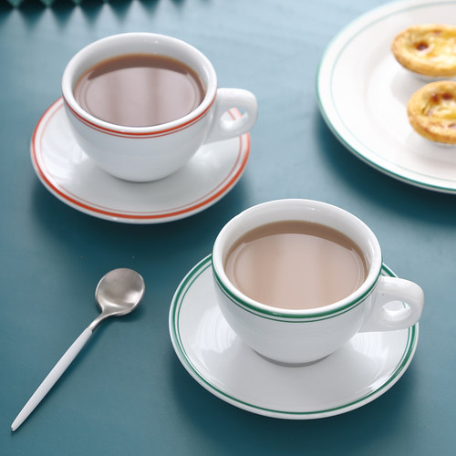 实尚陶瓷咖啡杯早餐杯港式耐高温