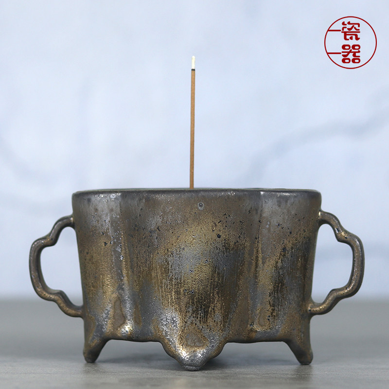 粗陶香炉陶瓷熏香茶道禅意底座线香托盘香插家用供奉檀香摆件中式,餐饮具,茶道/香炉,淘宝优惠券,粉丝福利购,淘宝优惠卷