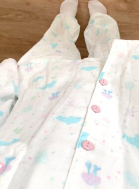 侘町星星水母2026年新款睡衣女卡通纯棉长袖套装家居服春秋可外穿