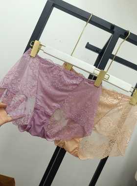 特惠～韩国原单女中低腰无痕透气舒适三角裤头出口蕾丝网纱内裤