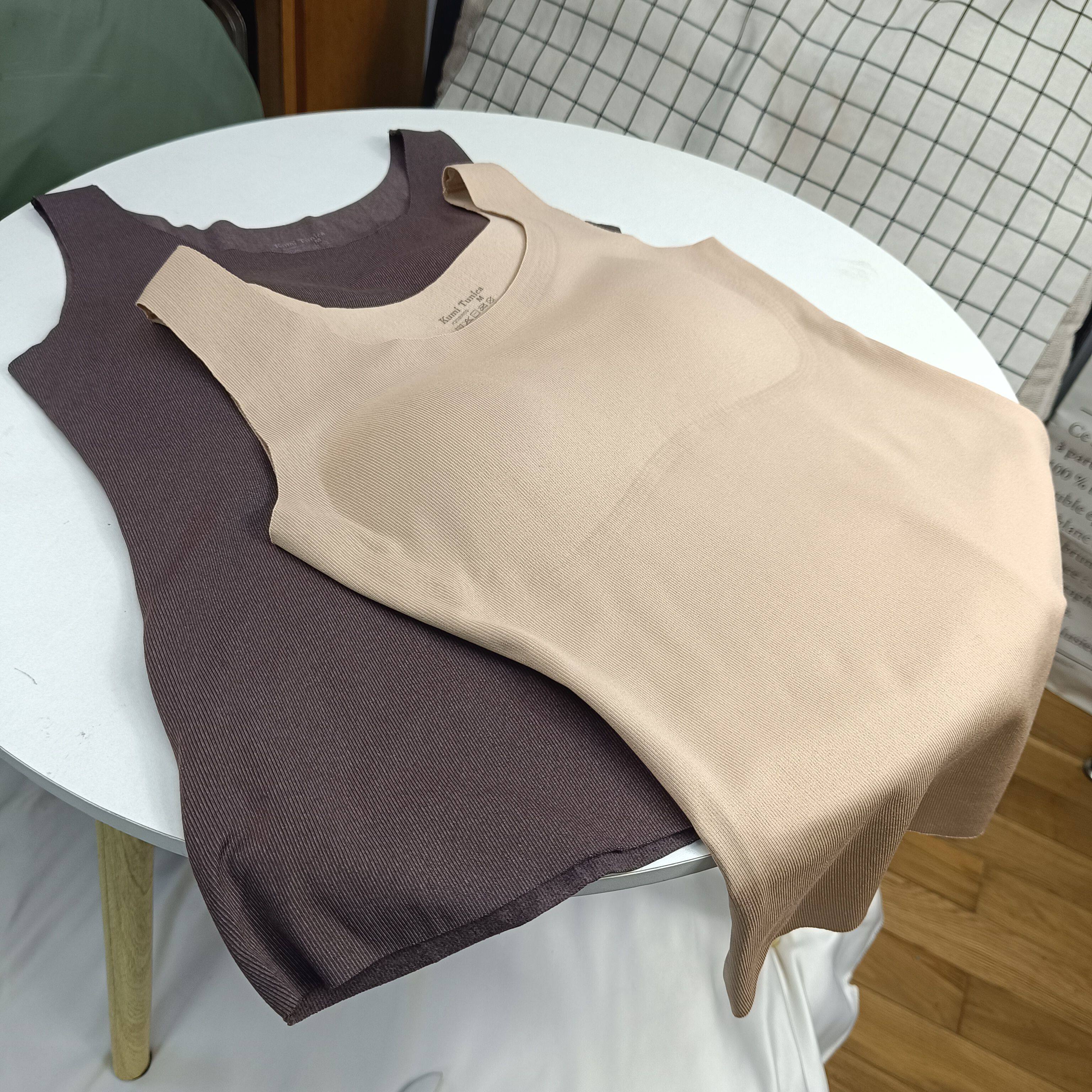 2024秋冬无痕一体式带胸垫保暖背心磨毛免穿文胸打底美背女内衣