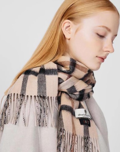 正版英国DAKS羊绒围巾达克狮韩国专柜秋冬男女100纯绒英伦格子