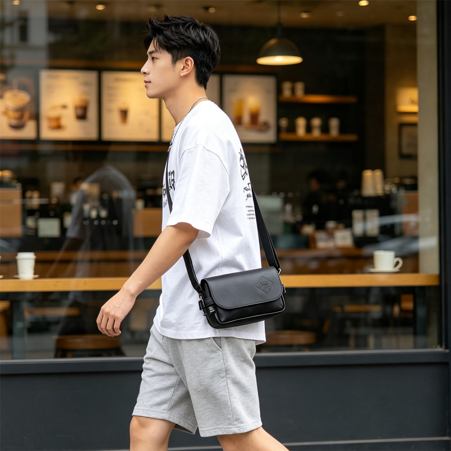 正品threebox男包日系迷你斜挎包