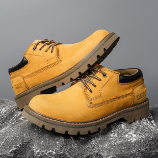 工装 男鞋 鞋 低帮头层牛皮厚底户外大头鞋 磨砂皮 男真皮休闲皮鞋 新款