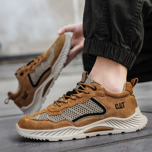 男士 真皮户外鞋 低帮鞋 时尚 驾车鞋 休闲鞋 工装 新款 透气磨砂皮网面鞋