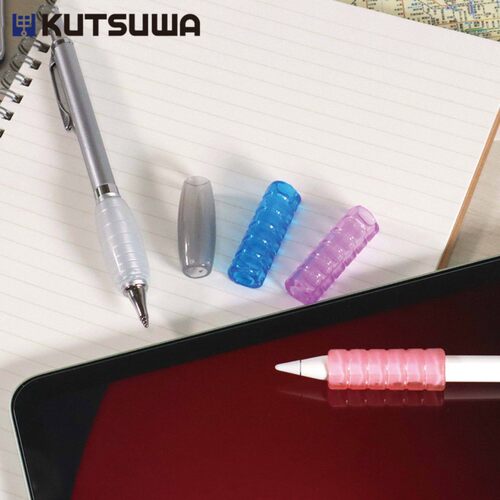 日本KUTSUWA硅胶握笔器正确握笔正姿铅笔用冷色直径8mm书写工具幼