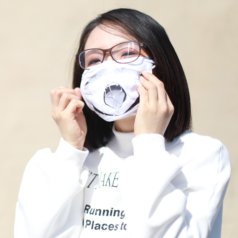 半次元的喵星球cosplay漫展二次元色漫画崩坏脸印花白色口罩纯棉