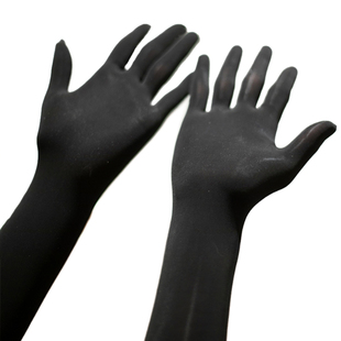 2件包邮912针高密度油亮丝袜五指黑色8D黑丝白丝长手套油光丝滑