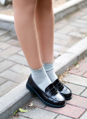 2件包邮天鹅绒蕾丝花边丝袜玻璃丝多色春季高密度黑色灰色短筒袜