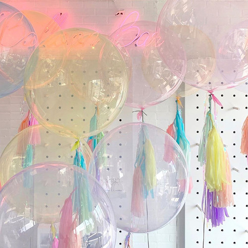 18寸水晶透明彩色波波球