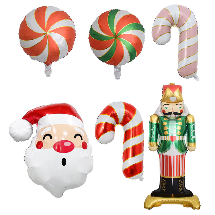 圣诞拐杖大号麋鹿铝膜气球