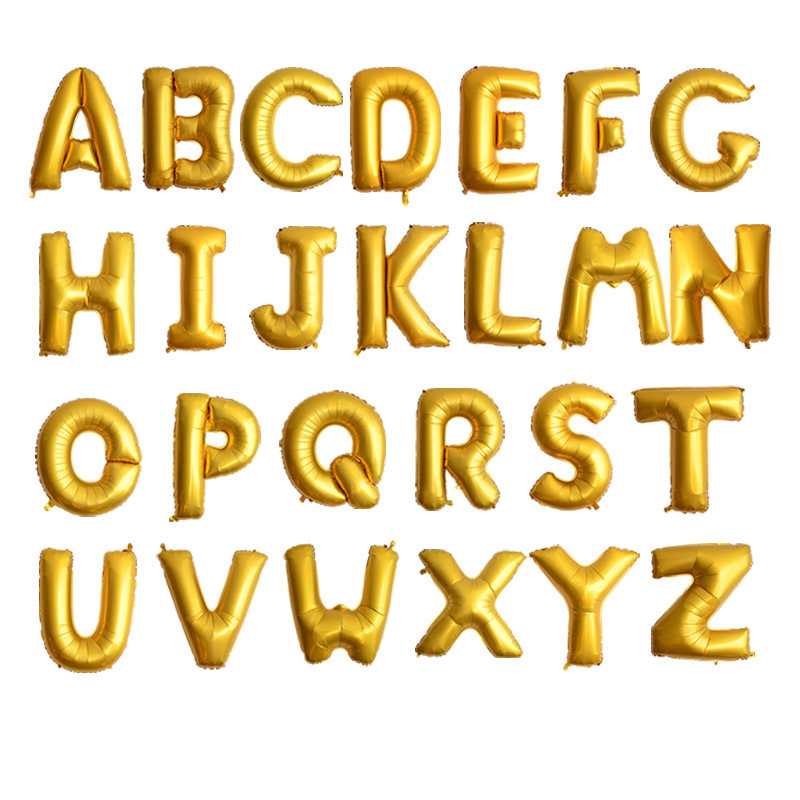 40寸铜金色银色字母铝膜气球