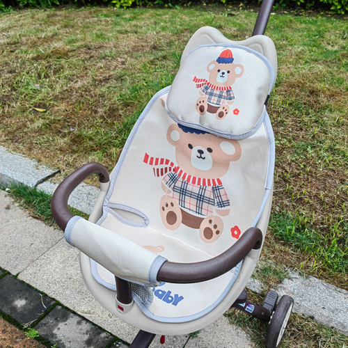 夏季遛娃车冰丝坐垫通用宝宝溜娃车V7凉席配件婴儿推车冰丝席透气 - 封面