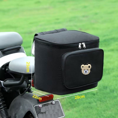 大容量电动车后备箱头盔收纳后置小熊储物包电动车电动车后靠背箱