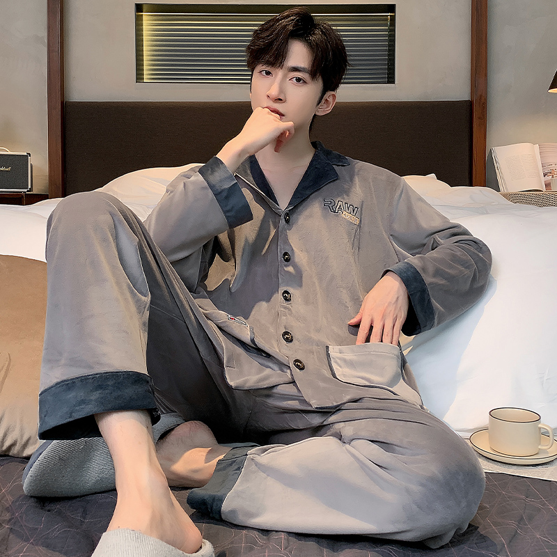 男睡衣秋冬季特大码300斤珊瑚绒