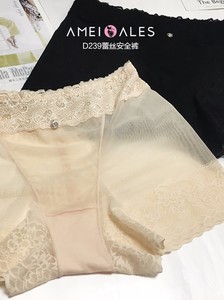 安美拉蕾丝安全裤春夏性感弹力时尚无痕高腰包邮黑色平角裤女生潮