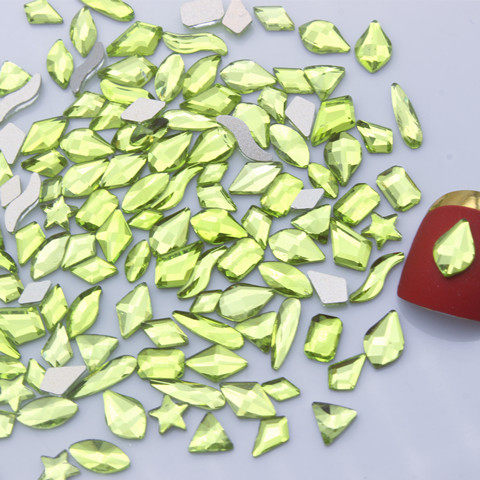 平底异形美甲钻贵橄榄色指甲饰品小猴子穿戴甲材料钻石甲片贴钻闪