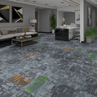 道成昆冈商用办公室满铺地毯环保丙纶PVC方块拼接写字楼地毯工厂