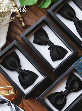 海德公园高档商务礼服黑色西装正装男英伦手工新郎伴郎领花领结