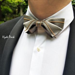 海德公园新郎主持司仪晚宴酒会年会银色金色金属链条奢华男士领结