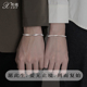 实心银镯子原创小众七夕礼物送男友 s999足银情侣手链手镯一对女款