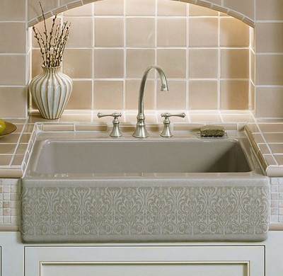 科勒艾朗丝裙边单槽台下厨盆