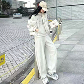 运动加厚保暖棉衣套装 棉马甲 子三件套女2025冬时尚 新款 外套 厚裤