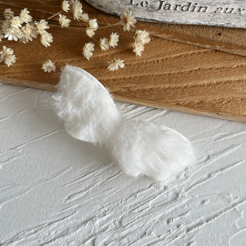 thumbnail for Plush angel wings, fabric ears, ribbon, bow decoration, lace embroidery cloth, patch handmade DIY material