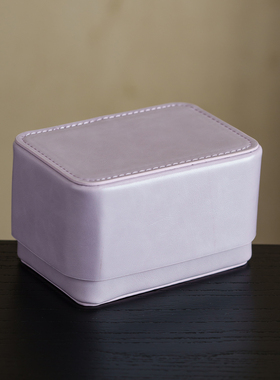 紫色复古皮革旅行茶具收纳包便携包茶壶收纳盒轻奢户外防震零配