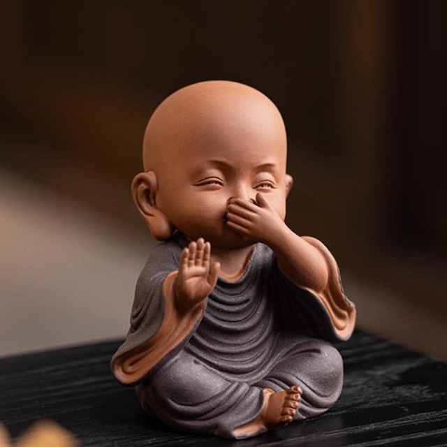 紫砂四不小和尚茶宠摆件不看不听不说禅意人物家居茶桌客厅装饰品