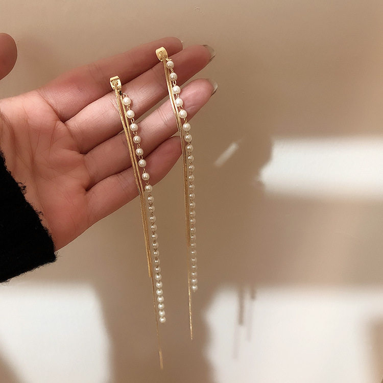 小众法式仙女链条人鱼泪银耳针