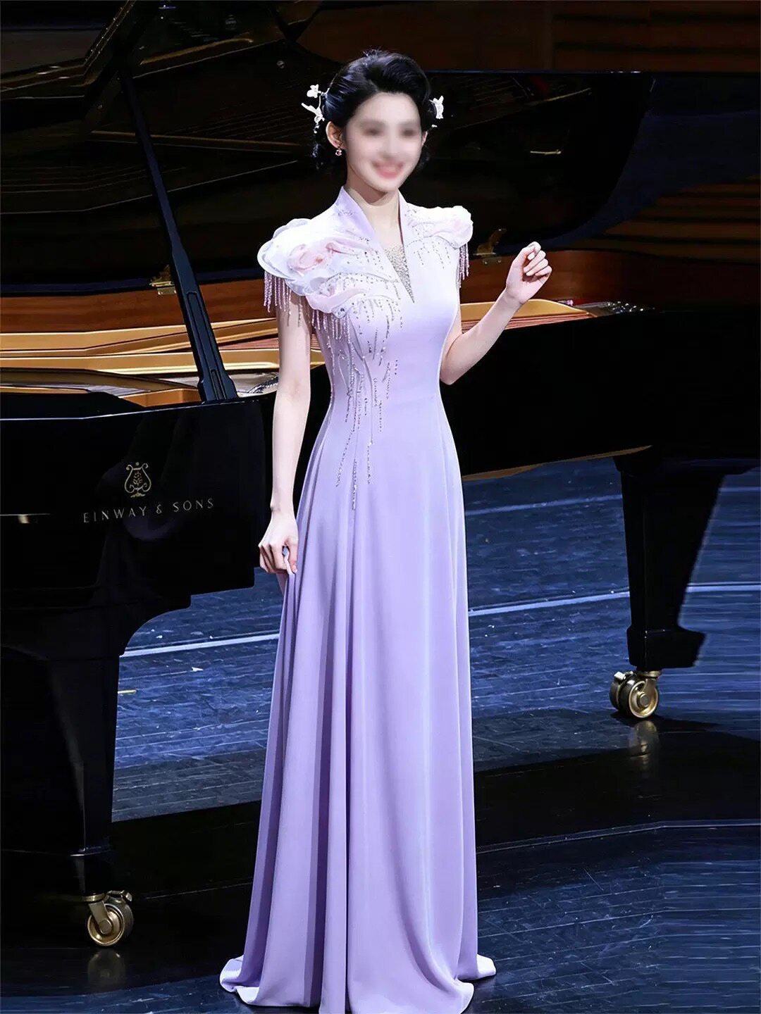 2026新款紫色改良复古旗袍连衣裙女夏季新款小众设计感绝美长裙