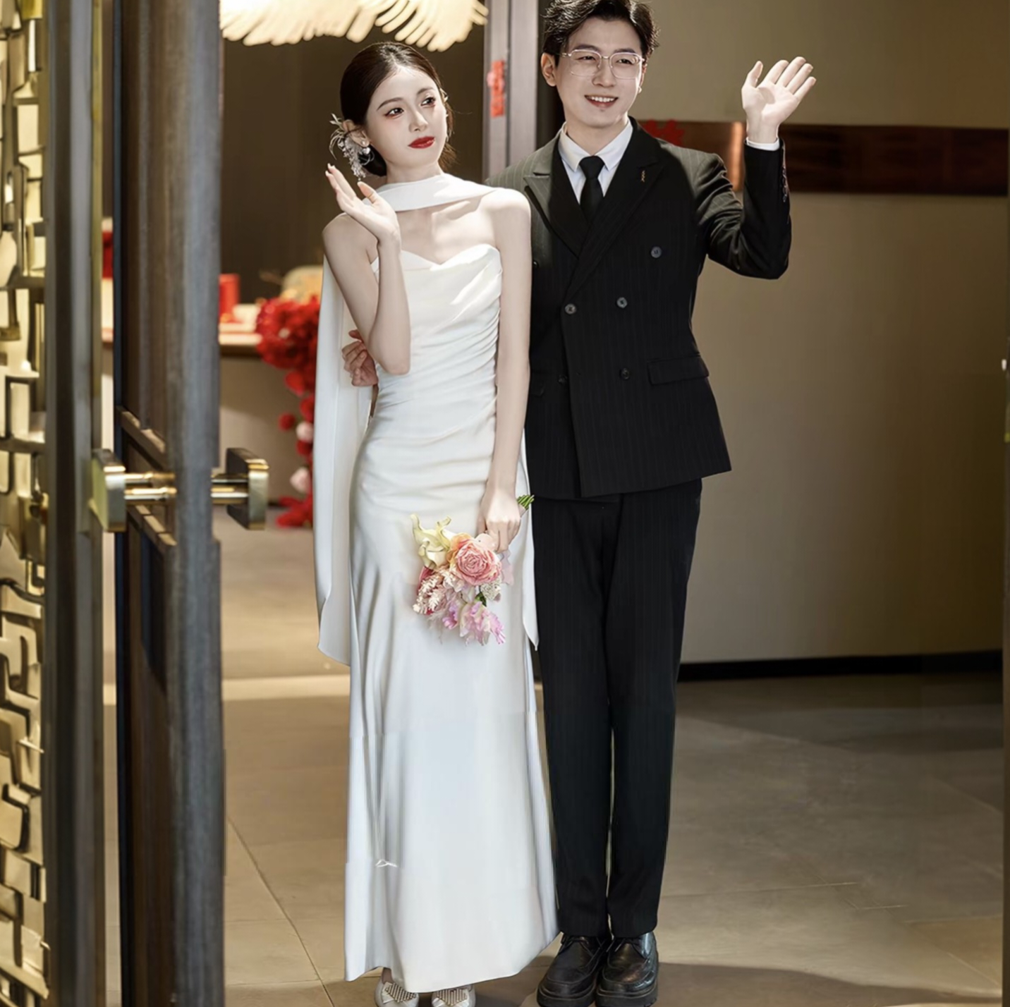 红色长款中式改良旗袍2026新款女复古新娘订婚结婚敬酒服回门礼服