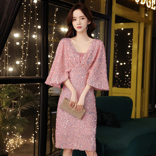 小晚礼服裙女主持连衣裙