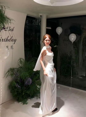 白色领证登记订婚礼服高端轻奢小众绝美名媛气质生日patty小礼裙