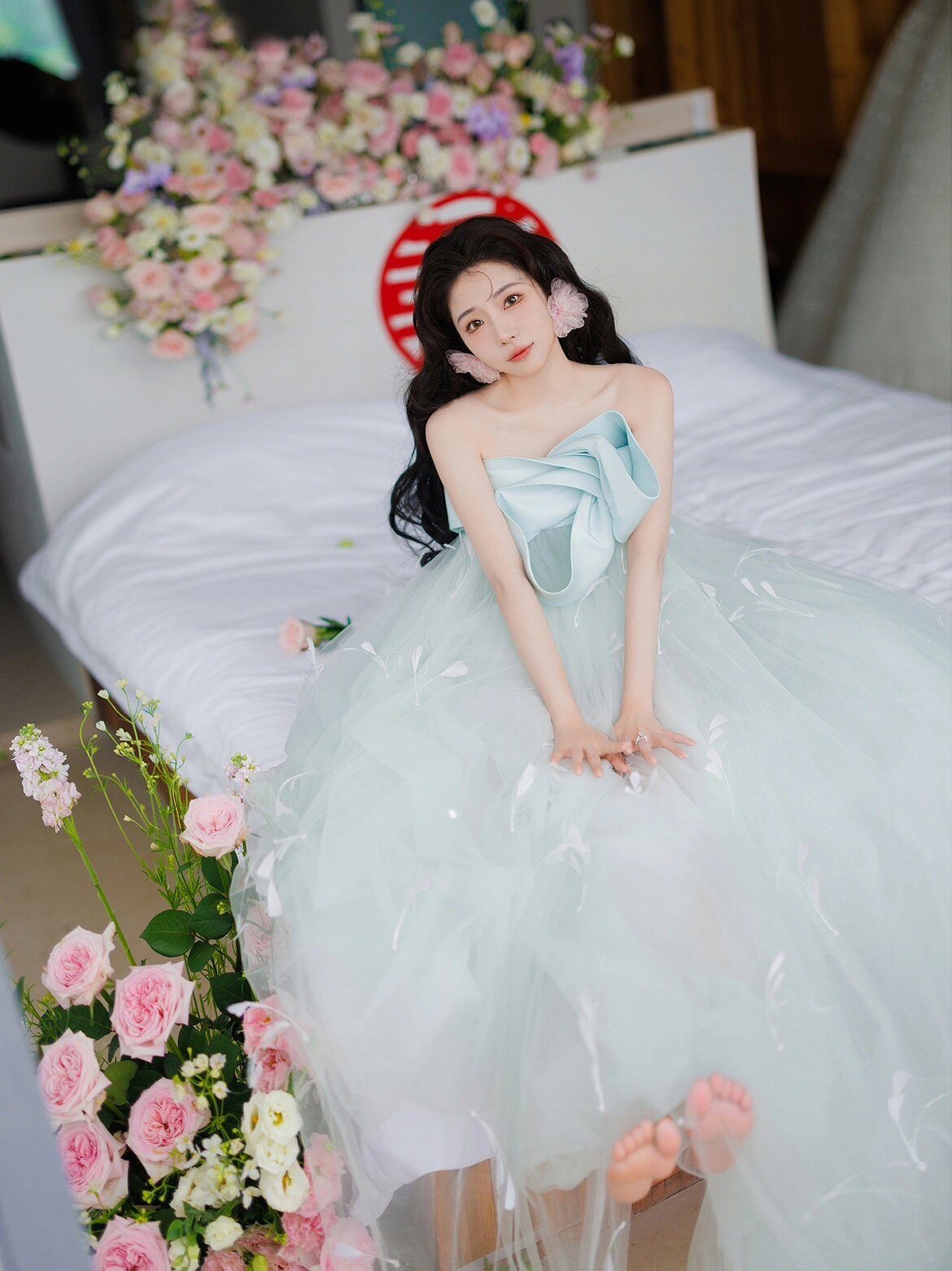 新中式晨袍新娘结婚敬酒服订婚礼