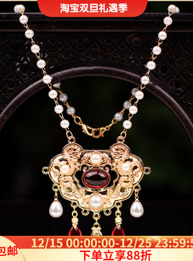 古风锁项链汉服合金女合金锁