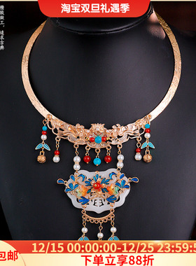 古风合金仿岫玉项圈璎珞